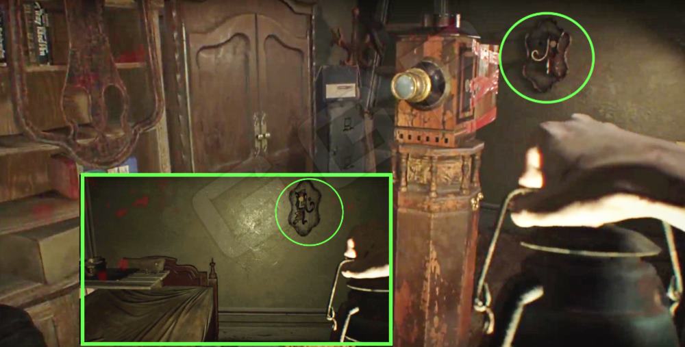 Ключ змея резидент 7. Resident Evil 7 спальня. Resident Evil 7 спальня код от двери. Резидент эвил 7 секретная комната.